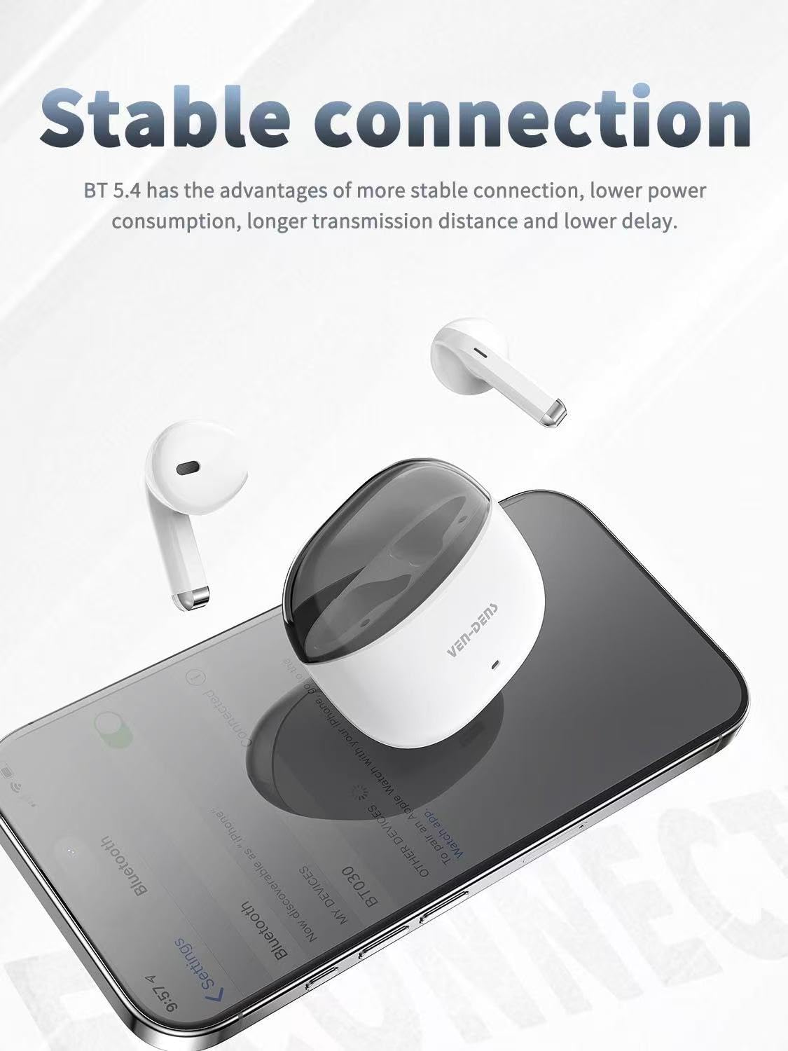 Ven-Dens VD-BT030 True Wireless Stereo Earphones Bluetooth 5.4 Earbuds | 6-Month Warranty | Wattson.lk - Image 2